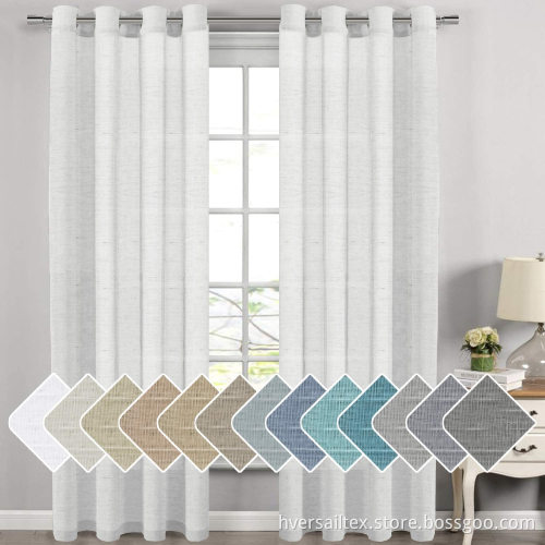 Natural Linen Curtains Rich Linen Blended Sheer Drapes